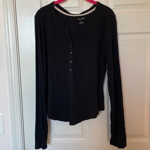Pilcro Women's Black Henley Size XL